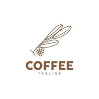 koffie logo, koffie boom ontwerp, cafe drinken vector, icoon merk illustratie symbool vector