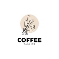 koffie logo, koffie boom ontwerp, cafe drinken vector, icoon merk illustratie symbool vector