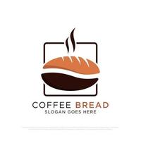 koffie en brood cafe logo ontwerp vector, beste voor voedsel en dranken cafe of restaurant logo sjabloon vector