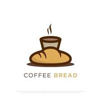 koffie brood logo ontwerp vector, beste voor voedsel en dranken winkel, café of restaurant logo premie vector