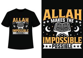 Allah maakt de onmogelijk mogelijk t-shirt vector