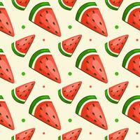 naadloos patroon in de het formulier van watermeloen stukken. fruit en BES naadloos zomer achtergrond. een patroon van sappig couture. vector illustratie