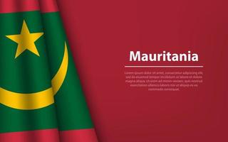 Golf vlag van mauritania met copyspace achtergrond. vector