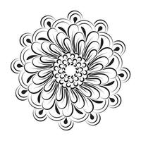 mandala kunst design in cirkel. eenvoudig mandala-ontwerp bloemen mandala-kunst mooi mandala-kunstwerk vector