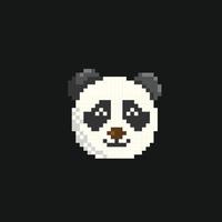 panda hoofd in pixel kunst stijl vector