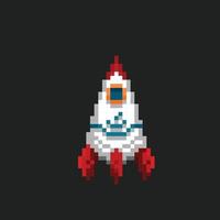 ruimte schip in pixel kunst stijl vector