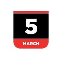 4e maart kalender vector icoon. 4 maart typografie.