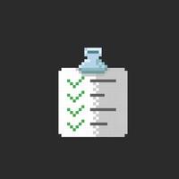 checklist document in pixel kunst stijl vector