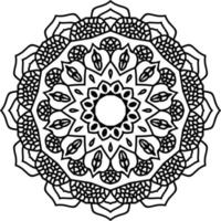 luxe mandala met zwart en wit arabesk patroon bloem decoratie ornament vector