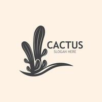 wijnoogst cactus boom fabriek logo natuur ontwerp, woestijn fabriek vector illustratie