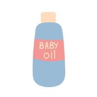 fles met babyolie, babycosmetica, artikelen voor kinderen, vector illustraties