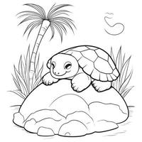 mooi schattig schildpad kleur Pagina's vector