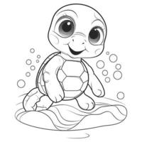 mooi schattig schildpad kleur Pagina's vector