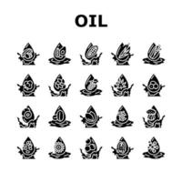 olie vloeistof geel laten vallen Koken pictogrammen reeks vector