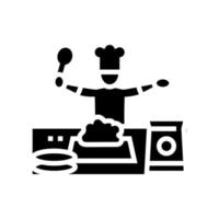 Koken kind vrije tijd glyph icoon vector illustratie