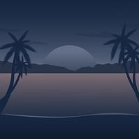 Nacht tijd strand vectorillustratie vector