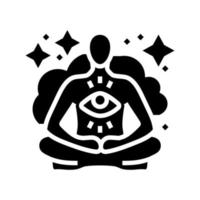 transcendentaal meditatie yoga glyph icoon vector illustratie