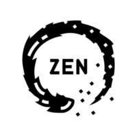 zen yoga kom tot rust glyph icoon vector illustratie