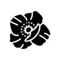 papaver bloem voorjaar glyph icoon vector illustratie