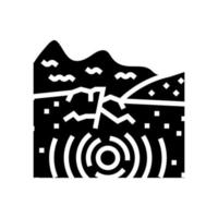 tsunami aardbeving glyph icoon vector illustratie