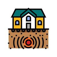 huis beschermen aardbeving kleur icoon vector illustratie