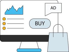 er staat een advertentie op de monitor. vector