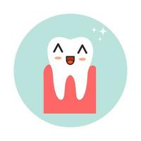 een gezond tand met de emotie van kawaii. hygiëne, de concept van Gezondheid zorg. vector illustratie.