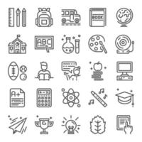 terug naar school icon set vector