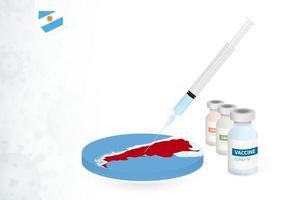 vaccinatie in Argentinië met verschillend type van covid-19 vaccin. concept met de vaccin injectie in de kaart van Argentinië. vector