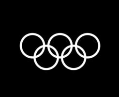 olympisch spellen officieel symbool logo wit abstract ontwerp met zwart achtergrond vector