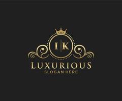 eerste ik brief Koninklijk luxe logo sjabloon in vector kunst voor restaurant, royalty, boetiek, cafe, hotel, heraldisch, sieraden, mode en andere vector illustratie.