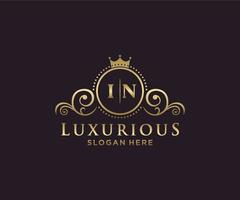 eerste in brief Koninklijk luxe logo sjabloon in vector kunst voor restaurant, royalty, boetiek, cafe, hotel, heraldisch, sieraden, mode en andere vector illustratie.