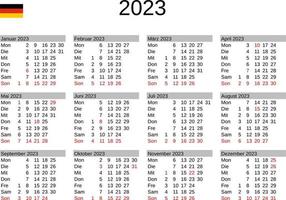 jaar 2023 kalender in Duitse met Duitsland vakantie vector