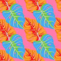 gestileerde tropisch patroon, palm bladeren bloemen achtergrond. abstract exotisch fabriek naadloos patroon. botanisch blad behang. vector
