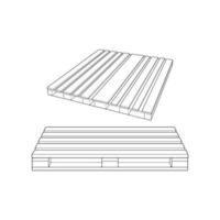 reeks van houten pallet vector illustratie Aan wit achtergrond . geïsoleerd isometrische schets hout container. isometrische vector schets houten pallet.