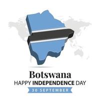 botswana onafhankelijkheid dag, 3d renderen botswana onafhankelijkheid dag illustratie met 3d kaart en vlag kleuren thema vector