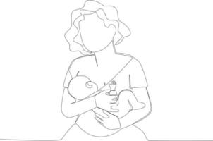 een moeder borstvoeding haar baby vector