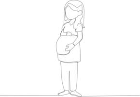 een jong vrouw is zwanger vector