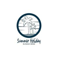 palm bomen zomer vakantie logo ontwerp vector sjabloon illustratie