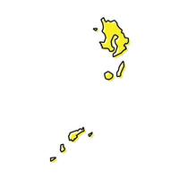 gemakkelijk schets kaart van kagoshima is een prefectuur van Japan vector