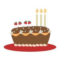 verjaardag taart tekenfilm illustratie. tekening taart, koekje voor een gelukkig verjaardag viering vector
