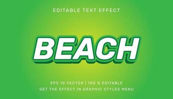 vector illustratie van strand 3d bewerkbare tekst effect sjabloon