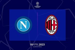 uefa kampioenen liga 2023 kwartfinale tussen napoli versus Milaan, spel twee. tbilisi, Georgië - april 06, 2023. vector