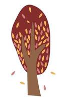 tekenfilm boom illustratie. vector illustratie van herfst bomen Aan een wit achtergrond.