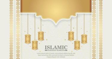 luxe witte ramadan kareem-banner vector
