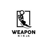 wapen logo, traditioneel wapen karambit vector, Ninja vechten gereedschap gemakkelijk ontwerp, symbool icoon, illustratie vector