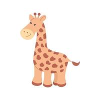 schattig weinig giraffe in tekenfilm stijl. Afrikaanse oerwoud dier. giraffe patroon voor het drukken Aan kleding stof, omhulsel papier, behang, baby kamer, baby douche kaart, groet kaart, kinderen t-shirts, dragen. vector