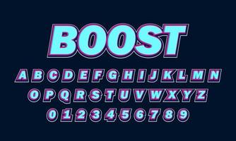 boost lettertype alfabet vector