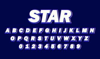 ster lettertype alfabet vector