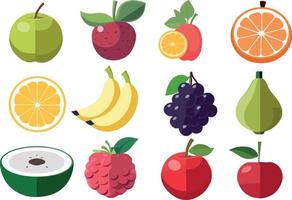 fruit icoon set. vector illustratie geïsoleerd Aan een wit achtergrond. abstract vector vruchten.